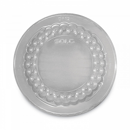 Flat-Top Dome PET Plastic Lids, For 12 oz Containers, 4.34