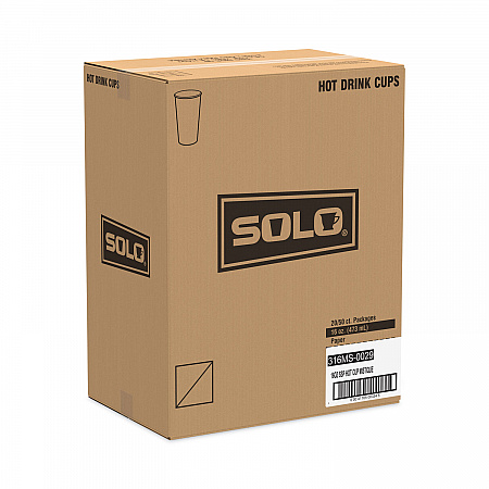 Mistique Hot Paper Cups, 16 oz, Mistique Design, 50/Sleeve, 20 Sleeves/Carton (316MS)