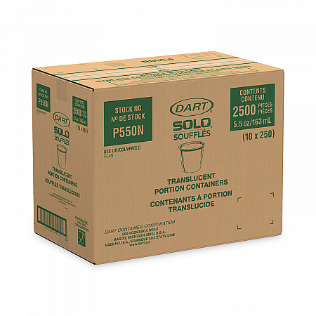 Polystyrene Portion Cups, 5.5 oz, Plastic, Translucent, 250/Bag, 10 Bags/Carton (P550N)