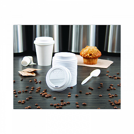 Traveler Dome Hot Cup Lid, Fits 8 oz Hot Cups, Plastic, White, 100/Pack, 10 Packs/Carton (TL38R2)
