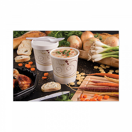 Flexstyle Double Poly Paper Containers, 16 oz, Symphony Design, Paper, 25/Pack, 20 Packs/Carton (H4165SYM)