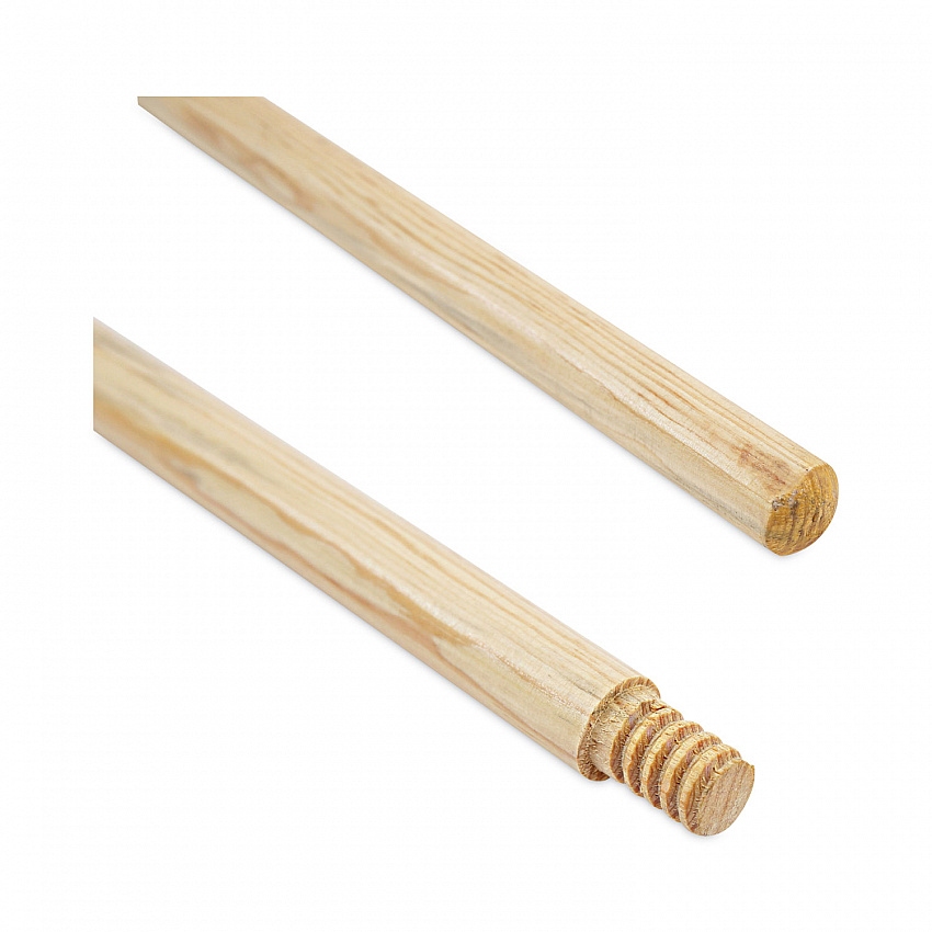 Threaded End Broom Handle, 0.94" dia x 54", Natural (121)