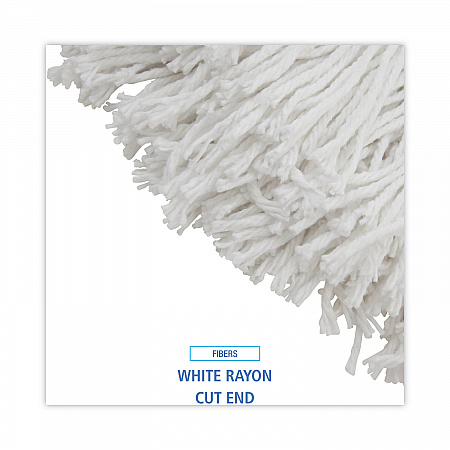 Premium Cut-End Wet Mop Heads, Rayon, 16 oz, White, 12/Carton (216RCT)