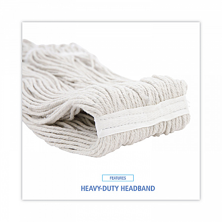 Premium Cut-End Wet Mop Heads, Rayon, 16 oz, White, 12/Carton (216RCT)