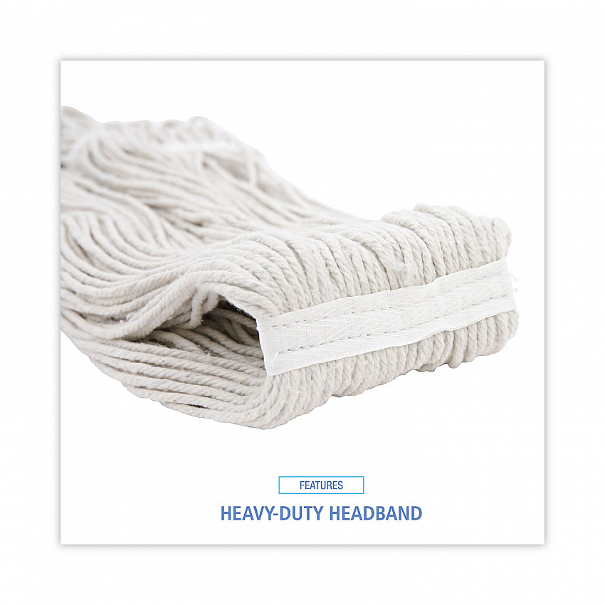 Premium Cut-End Wet Mop Heads, Rayon, 16 oz, White, 12/Carton (216RCT)
