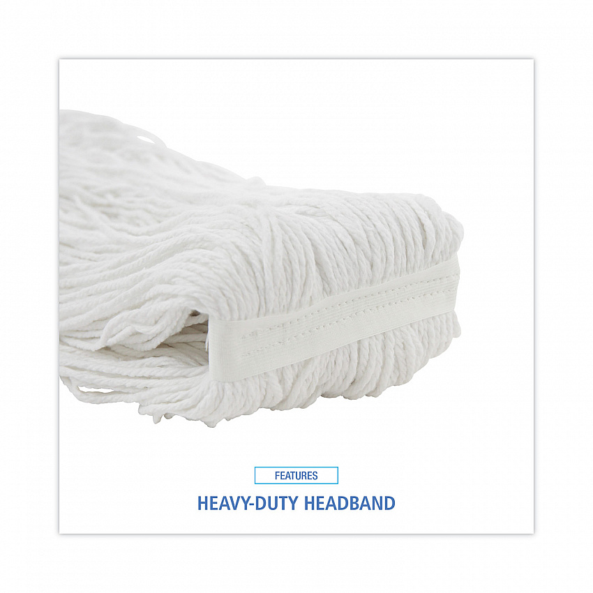 Premium Cut-End Wet Mop Heads, Rayon, 20 oz, White, 12/Carton (220RCT)