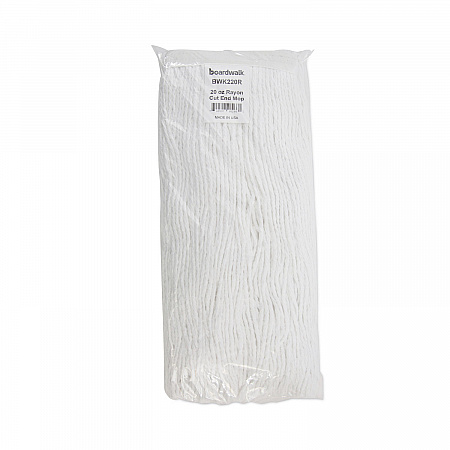 Premium Cut-End Wet Mop Heads, Rayon, 20 oz, White, 12/Carton (220RCT)