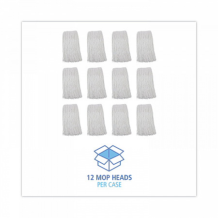 Premium Cut-End Wet Mop Heads, Rayon, 20 oz, White, 12/Carton (220RCT)