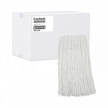 Premium Cut-End Wet Mop Heads, Rayon, 20 oz, White, 12/Carton (220RCT)