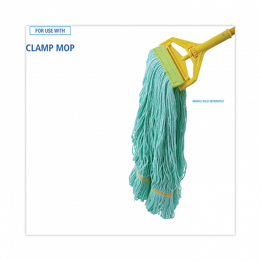 EcoMop Looped-End Mop Head, Recycled Fibers, Large Size, Green, 12/Carton (1200LCT)