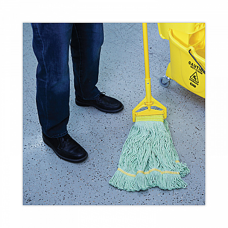 EcoMop Looped-End Mop Head, Recycled Fibers, Large Size, Green, 12/Carton (1200LCT)