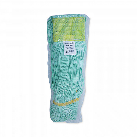 EcoMop Looped-End Mop Head, Recycled Fibers, Medium Size, Green, 12/Carton (1200MCT)