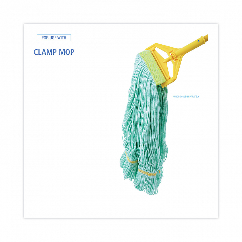 EcoMop Looped-End Mop Head, Recycled Fibers, Medium Size, Green (1200MEA)