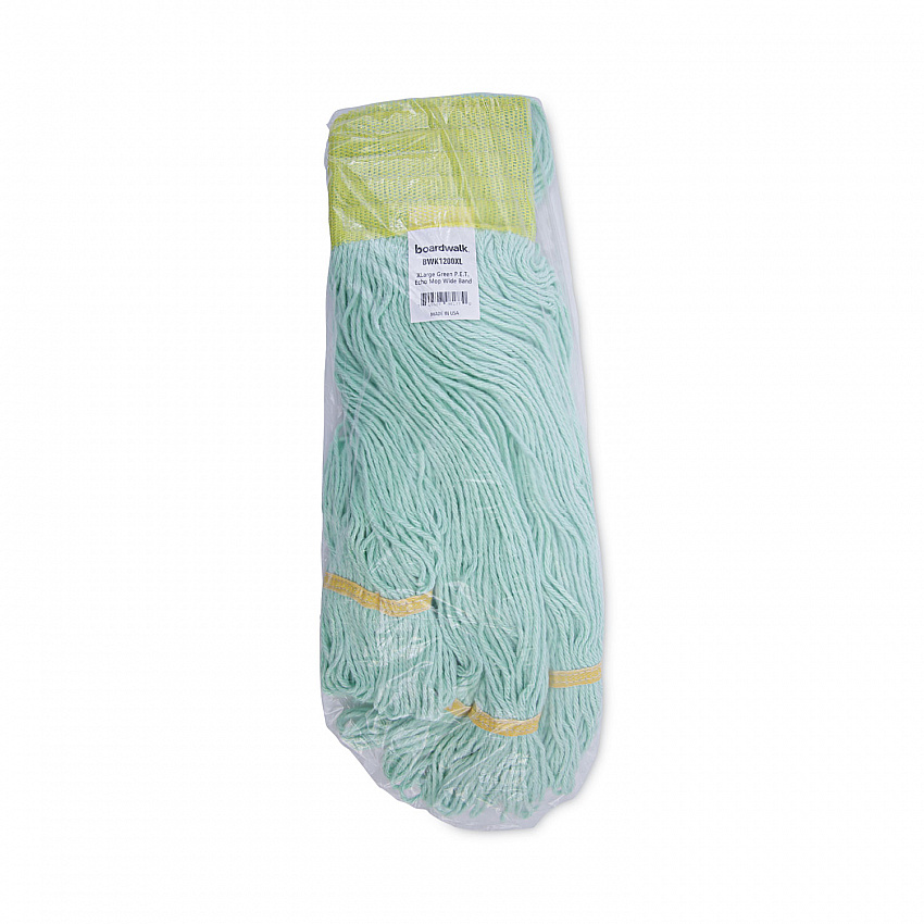 EcoMop Looped-End Mop Head, Recycled Fibers, Extra Large Size, Green (1200XL)