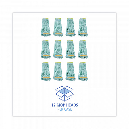 EcoMop Looped-End Mop Head, Recycled Fibers, Extra Large Size, Green, 12/Carton (1200XLCT)