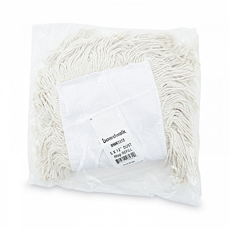 Industrial Dust Mop Head, Cotton, 12 x 5, White (1312)