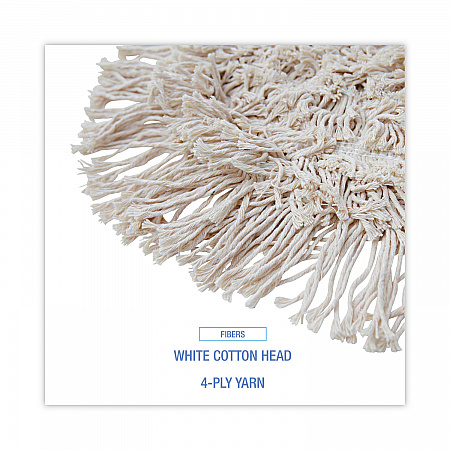 Wedge Dust Mop Head, Cotton, 17.5 x 13.5, White (1491)