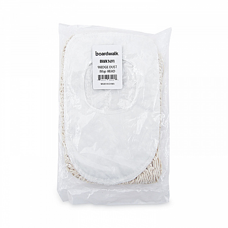 Wedge Dust Mop Head, Cotton, 17.5 x 13.5, White (1491)