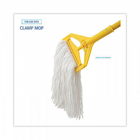 Mop Head, Value Standard Head, Rayon Fiber, Cut-End, #16, White, 12/Carton (2016R)