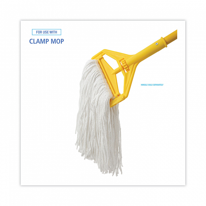 Mop Head, Value Standard Head, Rayon Fiber, Cut-End, #16, White, 12/Carton (2016R)