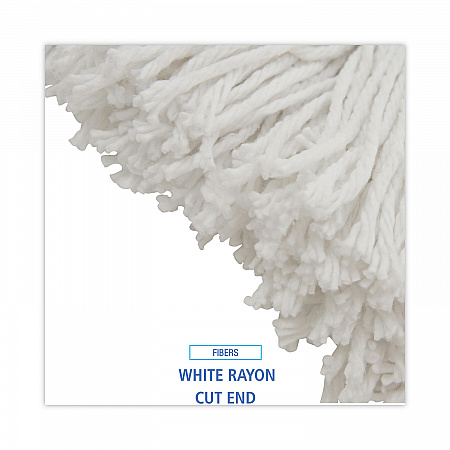 Mop Head, Value Standard Head, Rayon Fiber, Cut-End, #16, White, 12/Carton (2016R)