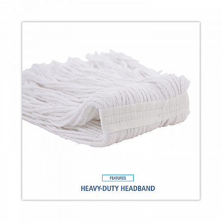 Mop Head, Value Standard Head, Rayon Fiber, Cut-End, #16, White, 12/Carton (2016R)