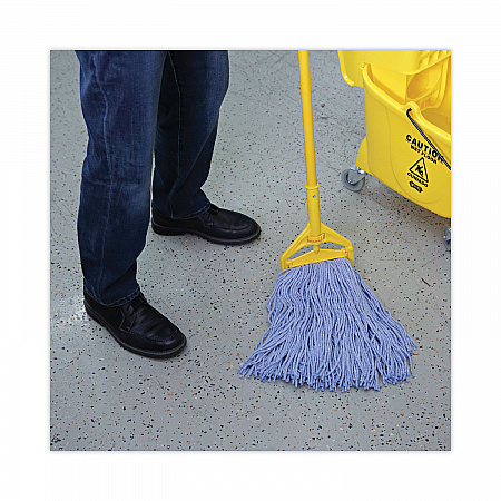 Mop Head, Standard Head, Cotton/Synthetic Fiber, Cut-End, #24, Blue, 12/Carton (2024B)