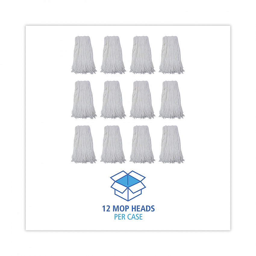 Cut-End Wet Mop Head, Rayon, #32, White, 12/Carton (2032RCT)