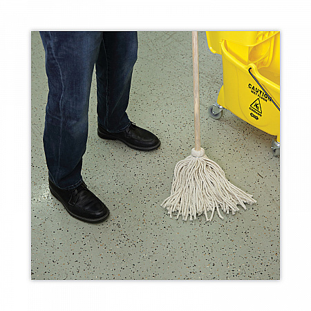 Handle/Deck Mops, #12 White Cotton Head, 48