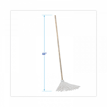 Handle/Deck Mops, #12 White Rayon Head, 48