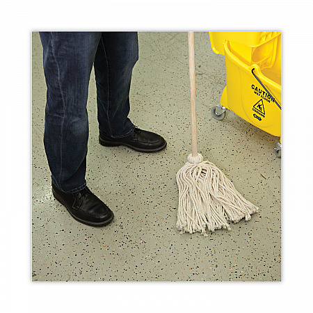 Handle/Deck Mops, #16 White Cotton Head, 48