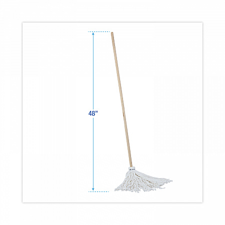 Handle/Deck Mops, #16 White Rayon Head, 48