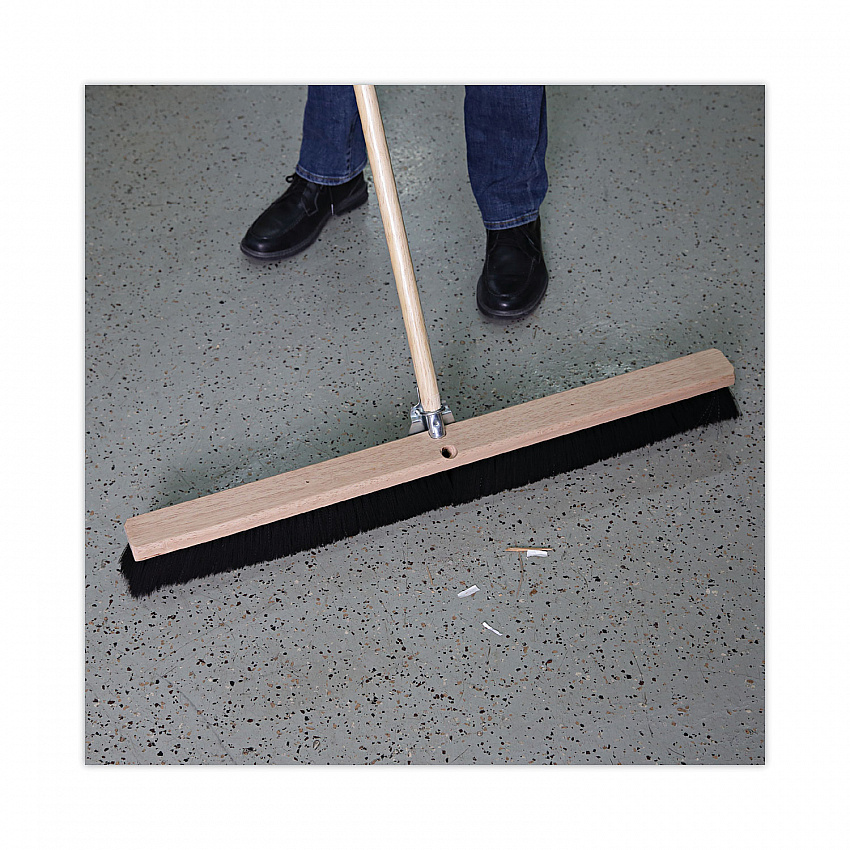 Floor Brush Head, 3" Black Polypropylene Bristles, 36" Brush (20636)