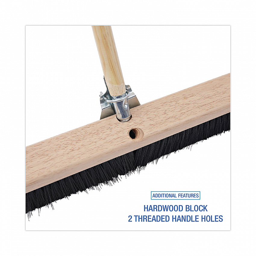 Floor Brush Head, 3" Black Polypropylene Bristles, 36" Brush (20636)