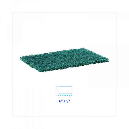 Heavy-Duty Scouring Pad, 6 x 9, Green, 15/Carton (186)