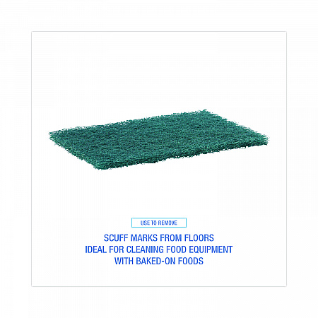 Heavy-Duty Scouring Pad, 6 x 9, Green, 15/Carton (186)