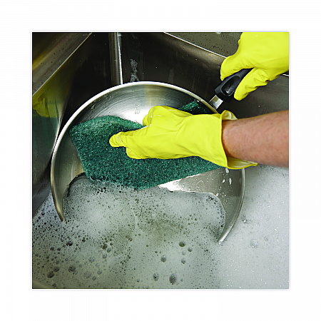 Heavy-Duty Scouring Pad, 6 x 9, Green, 15/Carton (186)