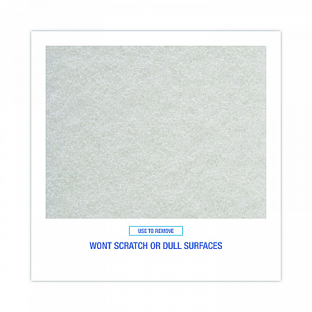 Light-Duty Scouring Pad, 6 x 9, White, 20/Carton (198)