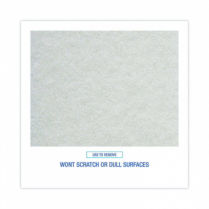 Light-Duty Scouring Pad, 6 x 9, White, 20/Carton (198)