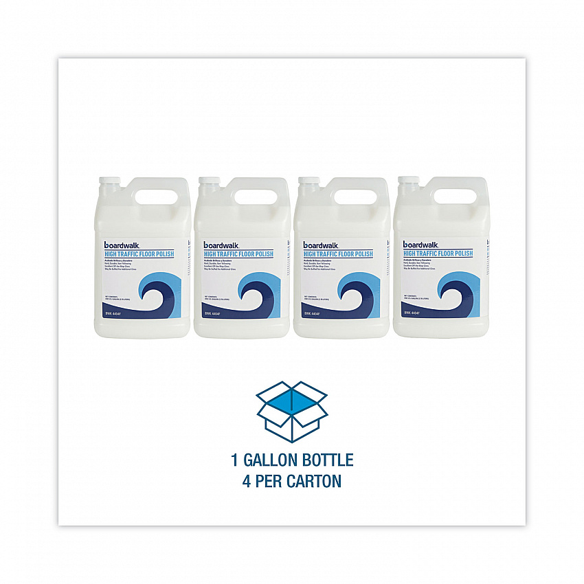 High Traffic Floor Polish, Apply 3 to 5 Coats per Application, 1 gal Bottle, 4/Carton (4404F)