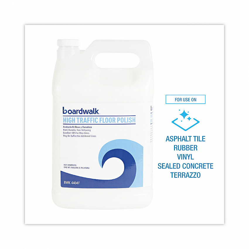 High Traffic Floor Polish, Apply 3 to 5 Coats per Application, 1 gal Bottle, 4/Carton (4404F)