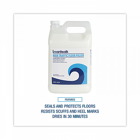 High Traffic Floor Polish, Apply 3 to 5 Coats per Application, 1 gal Bottle, 4/Carton (4404F)