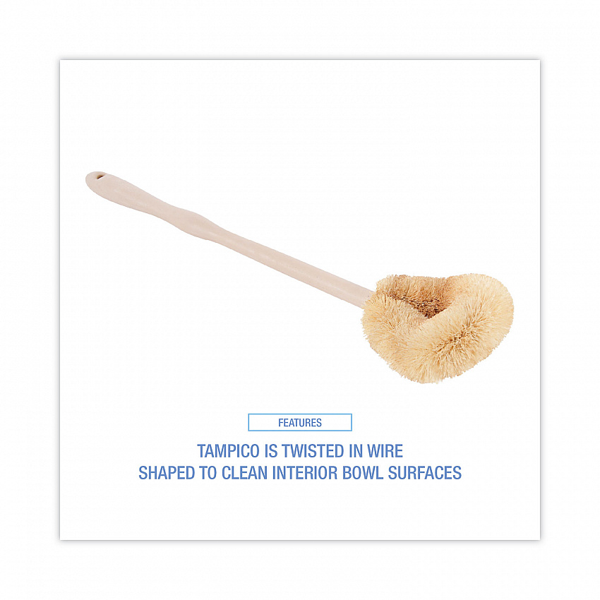 Tampico Toilet Bowl Brush, 19" Overall Length, Beige (6217)