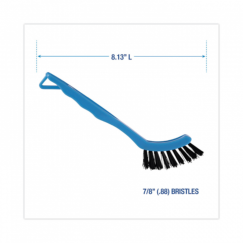 Grout Brush, Black Nylon Bristles, 8.13" Blue Plastic Handle (9008)