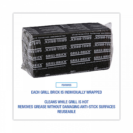 Grill Brick, 8 x 4, Black, 12/Carton (GB12PC)