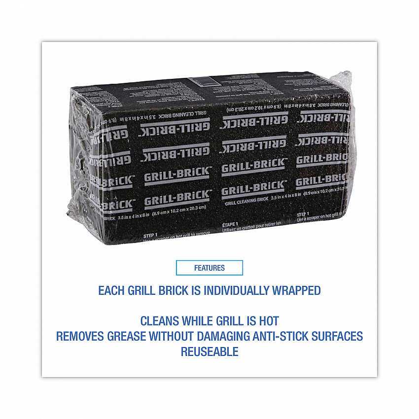 Grill Brick, 8 x 4, Black, 12/Carton (GB12PC)