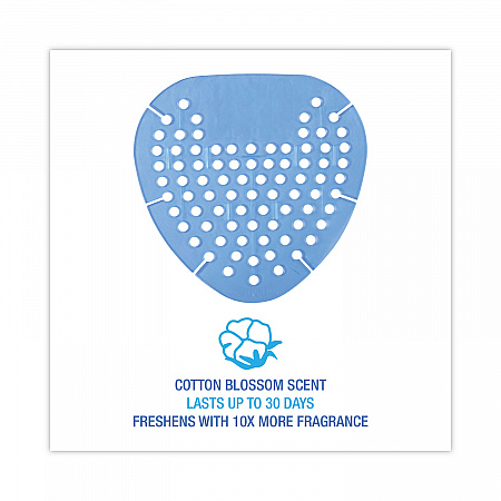 Gem Urinal Deodorizer Screen, Cotton Blossom Scent, Blue, 12/Box (GEMCBL)