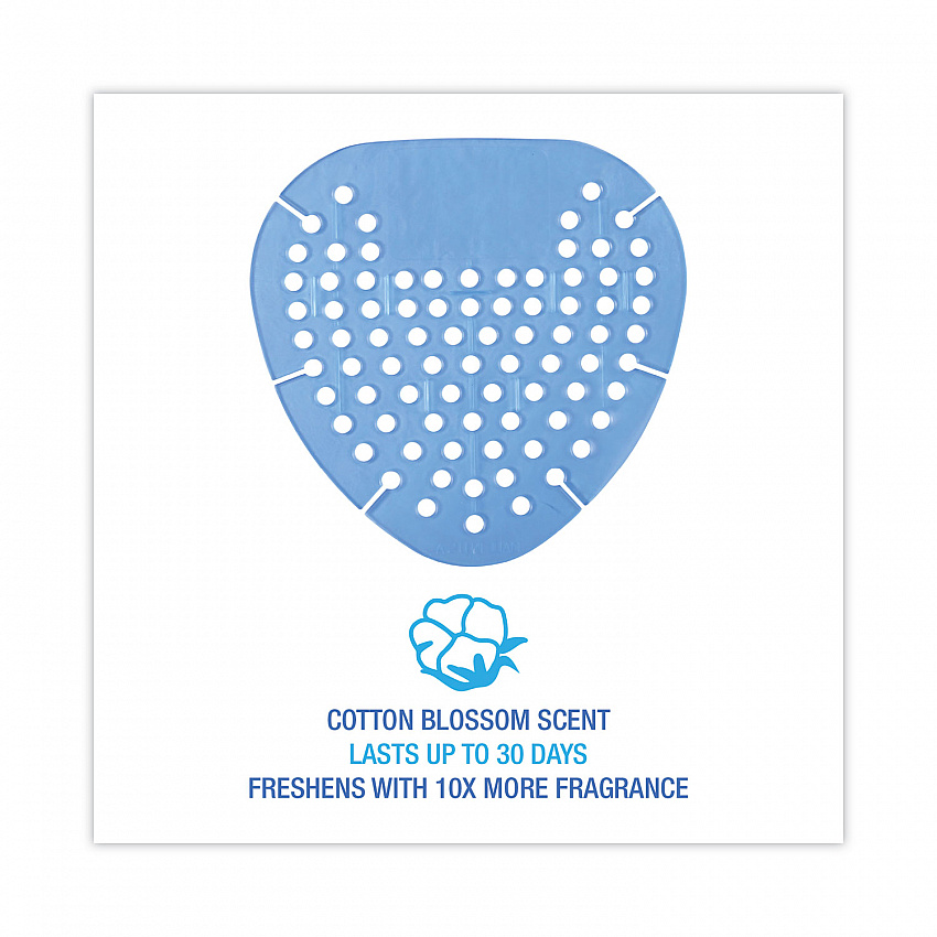 Gem Urinal Deodorizer Screen, Cotton Blossom Scent, Blue, 12/Box (GEMCBL)