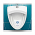 Urinal Screen with Non-Para Deodorizer Block, Green Apple Scent, Blue/White, 3.25 oz, 12/Box (NUS)