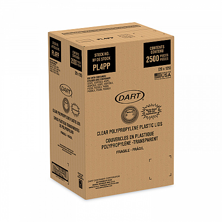 Portion/Souffle Cup Lids, Fits 3.25 oz/4 oz/5.5 oz Portion Containers, Plastic, Clear, 125/Sleeve, 20 Sleeves/Carton (PL4PP)